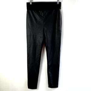 Lulus Black Pull On Front Pleather Skinny Dressy Pants Size M